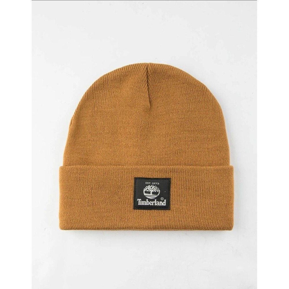 Timberland Men's Short Watch Khaki Beanie Hat One Size‎